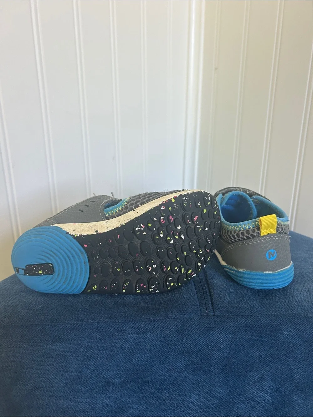 Merrell Kids Gray and Blue Mesh Sneakers